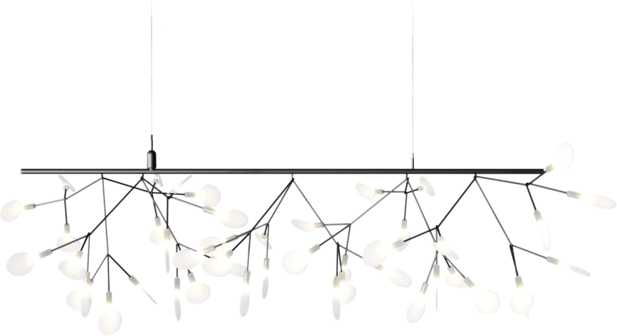 Front view Heracleum Endless Nickel Suspension Light